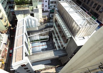 Aerial view of Mallory Street/Burrows Street project after revitalisation