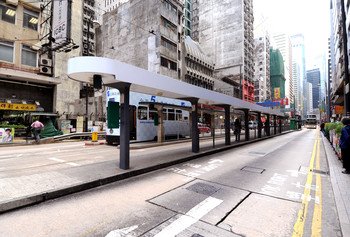 The tram station after beautification